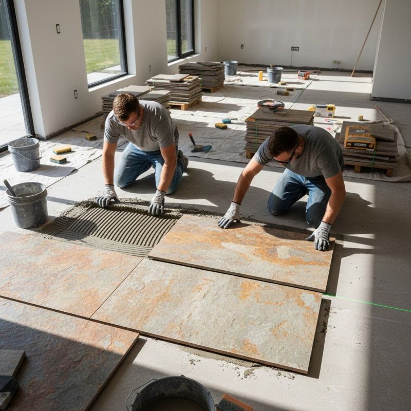 Travertine Floor Installation